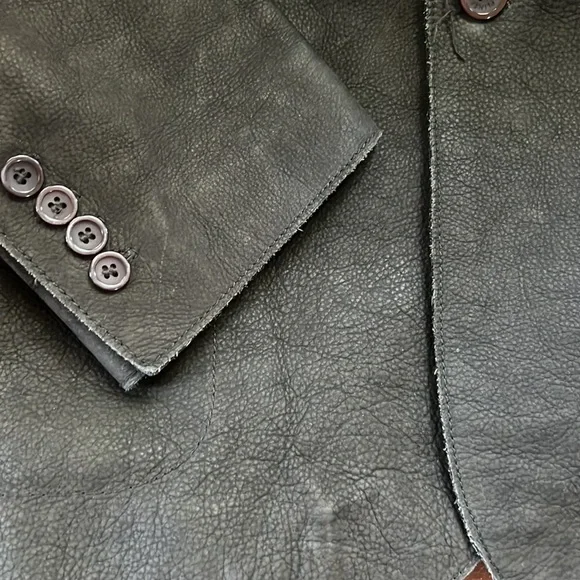 Vintage Donald J Pliner  Italian leather Sport Jacket  Dark Brown 52 R - Picture 5 of 10